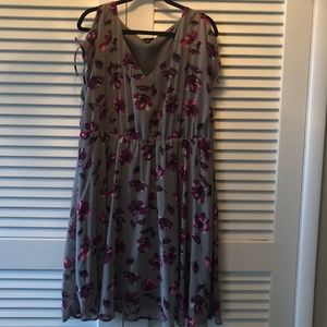 Torrid Grey and Pink Floral Dress